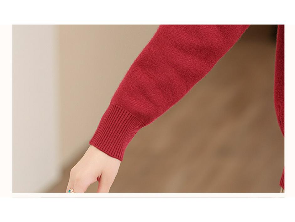 Mom's Winter Fleece-Lined Warm Top Sweater for Middle-Aged & Elderly Women