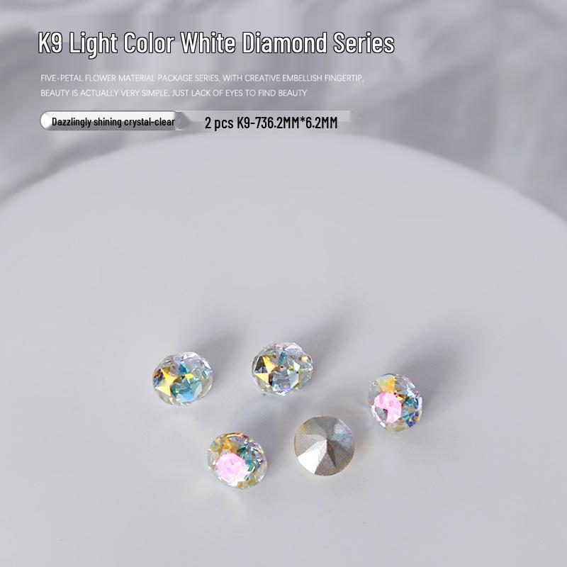 

K9 Нейл-арт: Остроконечное сердце из страз, Искаженное сердце, Персиковое сердце AB, Украшения из белых бриллиантов (2pcs)