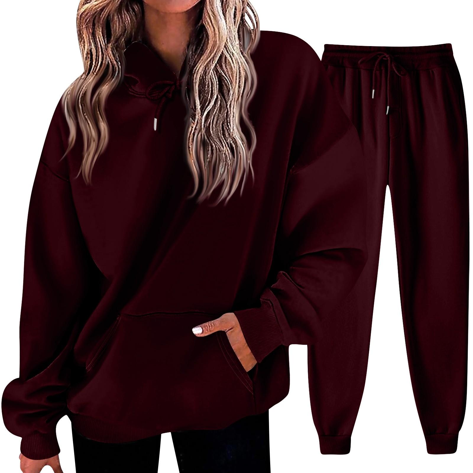 

Women s Solid Color Sweatshirt Set (sweatshirt + Sweatpants) XXL