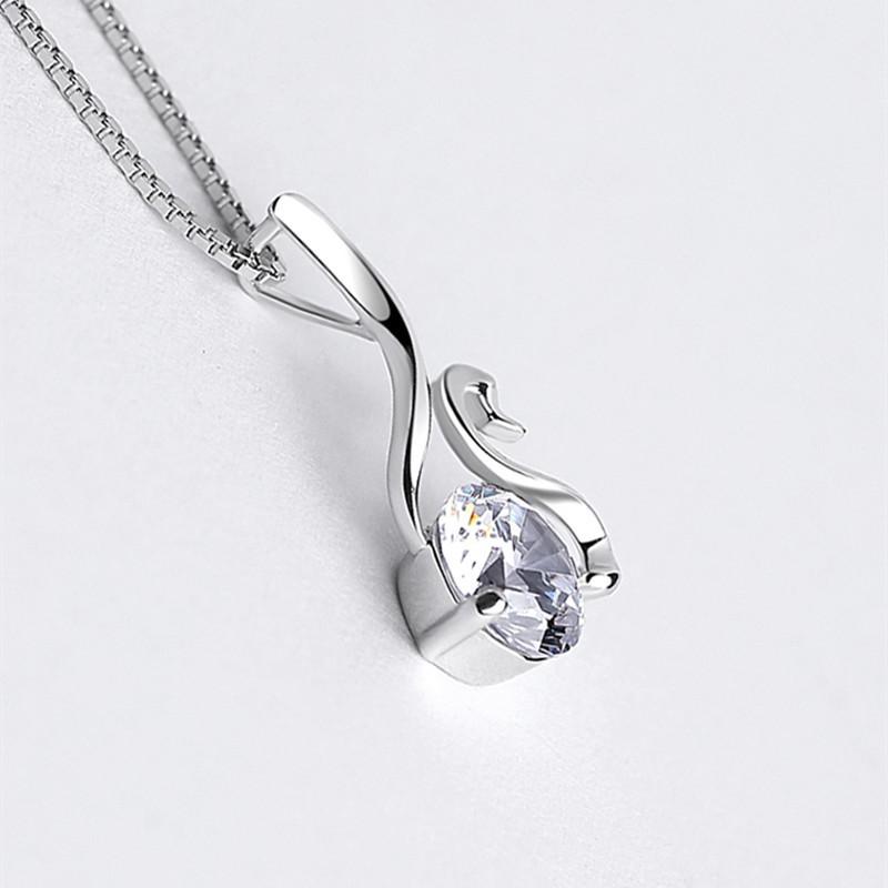Elegant Amethyst Swan Pendant Necklace for Women - Clavicle Fashion Jewelry