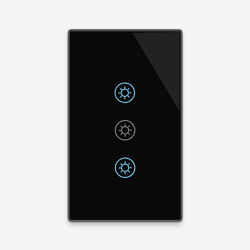 Electric Product Home Automation Wifi Smart Touch Light Switch APP Timing Voice Control Magnetic Relay US Standard