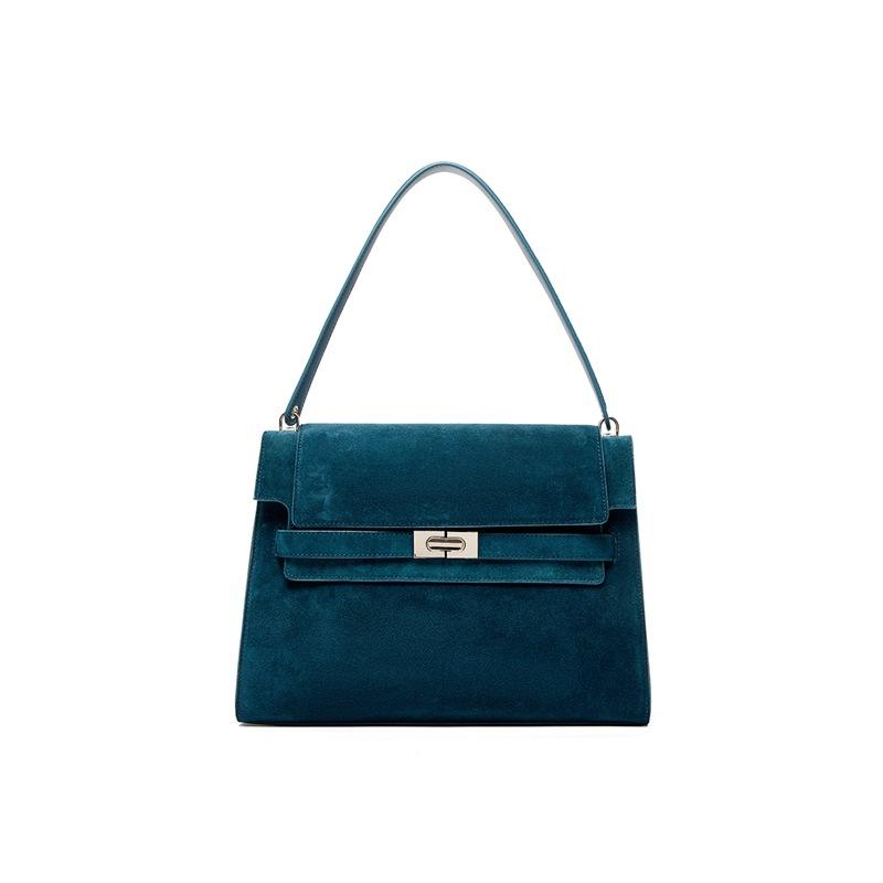 

Maillard Women s Suede Flip Leather Tote Bag Cowhide Large Capacity Single Shoulder Commuting Bag High-End Feel Armpit Bag павлин голубой