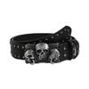 Versatile Skull Belt Punk Gothic Leather Belt Y2k Snap on Waist Belt  Unisex
