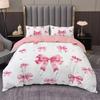 3Pc Pink And Delicate Bowknot Duvet Cover Set (Duvet Cover*1+Pillowcase*2,Without Core) Suitable For Gift Giving