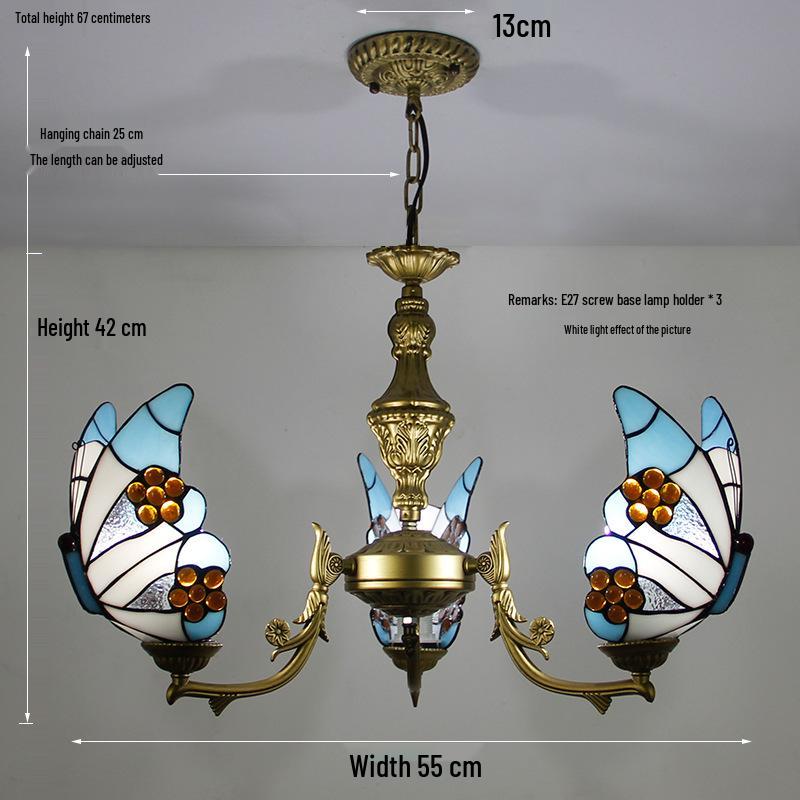 Tiffany Butterfly Pendant Light for Bedroom, Dining Room, Bar, Coffee Shop, Creative Club, KTV, and Counter Lighting