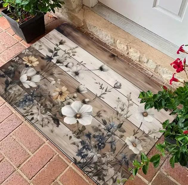 

1pc Rustic Farmhouse Wild Bear Welcome Mat Durable Non-Slip Entry Mat with Bear Pine Trees Design for IndoorOutdoor Use 30x50cm