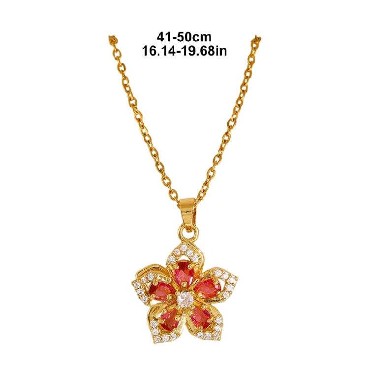 Beautiful Twirling Floral Zircon Pendant with Sparkling Stones Titanium Steel Clavicle Chain Accessory