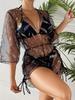 European & American Bikini Three-Piece Set: Mesh Sun Protection Cover-up with Nine-Sleeve & Sexy Bikini (2026)