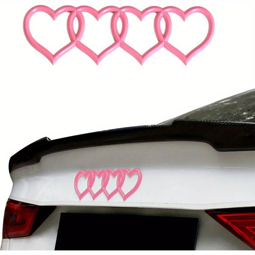 Car Logo Modification Love Four-Ring Rear Tailgate Heart-Shaped Sign Creative Decoration Sticker Suitable for Car Tail Badge Modification Love Tail