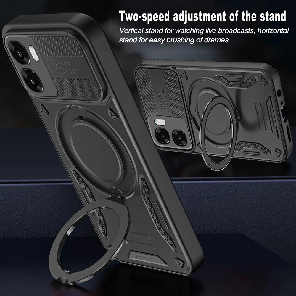 Magnetic Case For Oppo A6x 5G / A6x 4G Shockproof TPU + PC Phone Back Cover with Kickstand