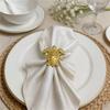 12PCS Gold Metal Sea Turtle Napkin Rings Ocean Coastal Serviette Holders Table Decor For Hotel Banquet Beach Party