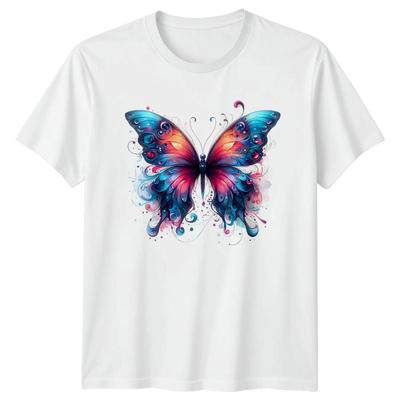 Vibrant Butterfly Wings Animals Unisexs Unisexs Graphic T Shirt Nature Tee