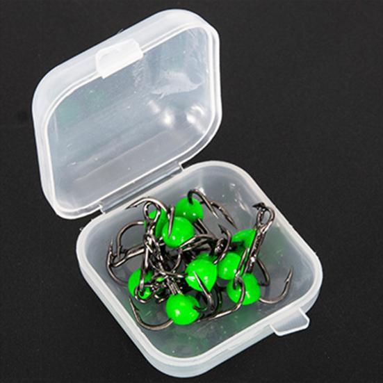 10Pcs/Box Mini Ice Fishing Hook Rust-resistant High Carbon Steel Good Toughness Solid Treble