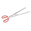 Crab Tongs Stainless Steel Plastic Handles 51cm Length Slot Tip Design Thicken Heat Resistant