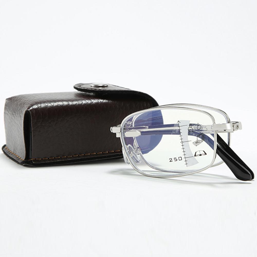 

Portable Folding Alloy Frame Luxury Men Women Progressive Multifocus Reading Glasses Add 75 100 125 150 175 200 To 400 With Case Add 4.0