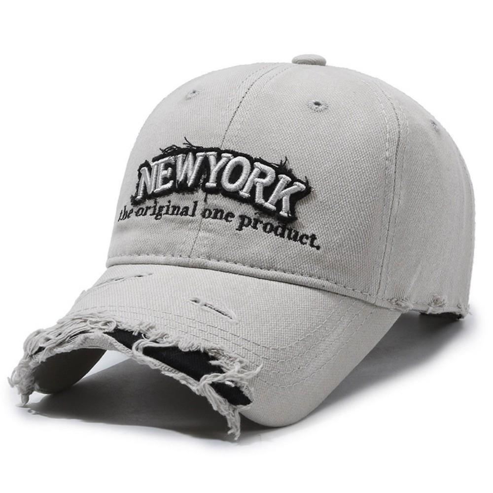 

Letter New York Embroidery Baseball Cap Sun Protection Duckbill Cap For Man Women Fashion світло-сірого кольору