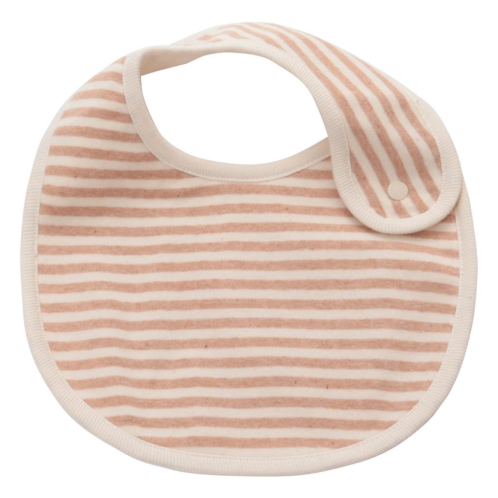 Baby Organic Made In for Boys and Set of 2 Sizes 2 [fivebear] Bibs, Cotton, Japan, Girls, (Border Brown, 50-70, Bibs)