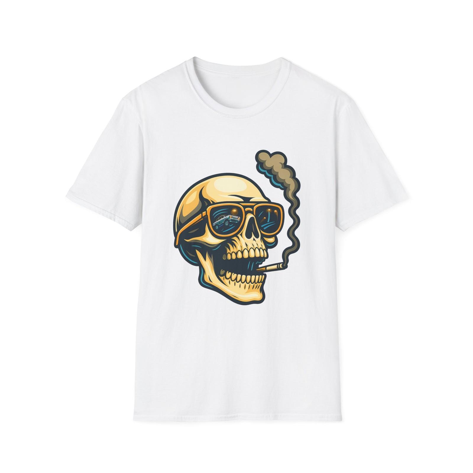 Unisex Softstyle T-Shirt Skull Aviators Lowrider Night Street Urban Cool S