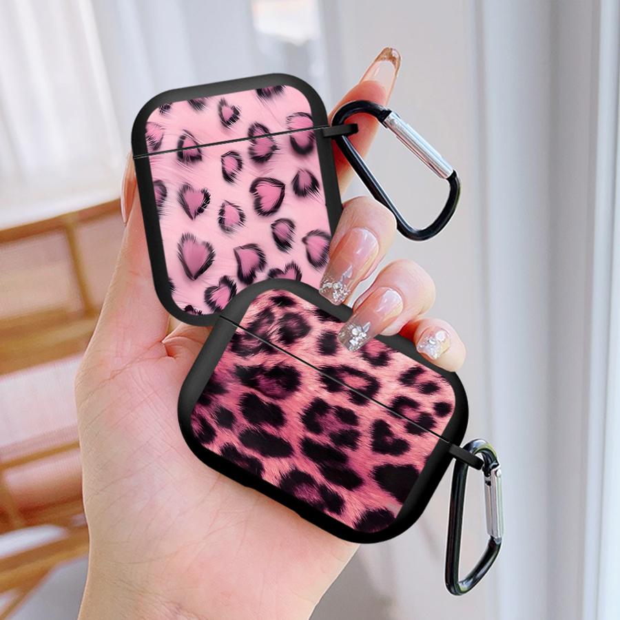 Earphone Cases Cover Case For Airpods 2 3 Pro3 1 4 Pro Pro2 Pink Leopard Print