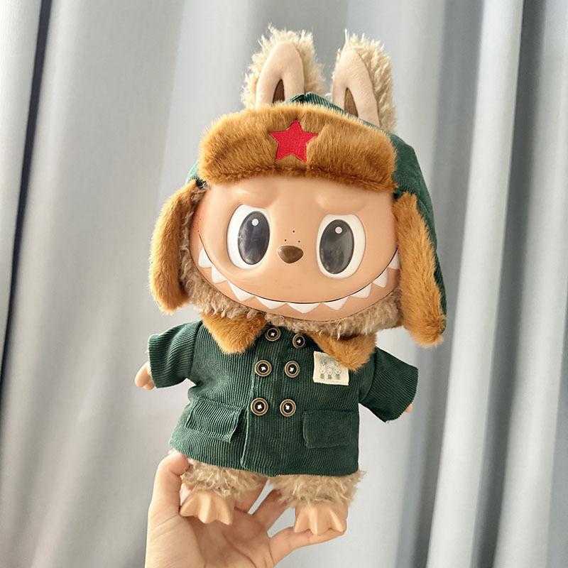 Non-Toxic Labubu Clothes Outfit Accessories For 38Cm Labubu Mokoko Winter Sweater Tweed Coat Set Dolls Clothing Accessories Ropa Labubu
