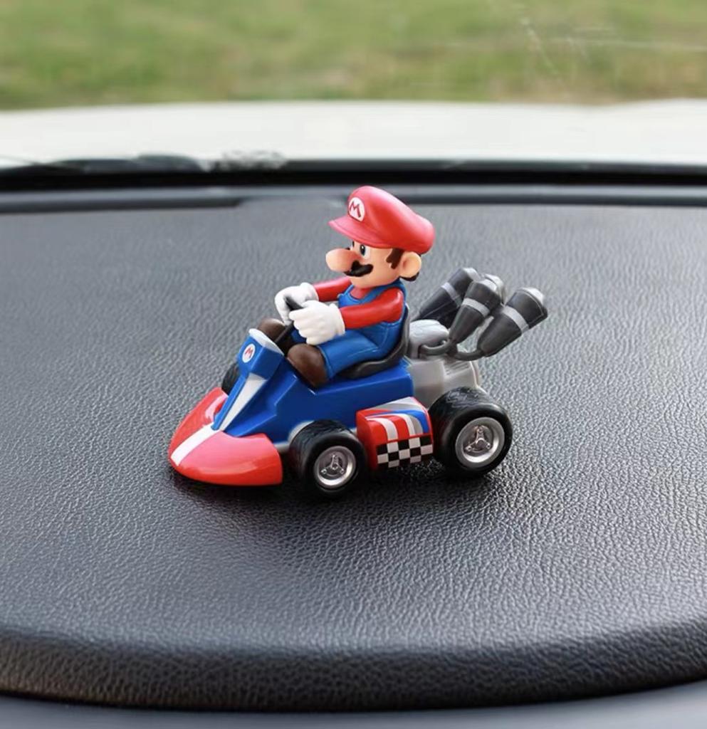 Anime Game Super Mario Bros Karting Luigi Bowser Princess Peach Yoshi Toad Action Figure Toys Pull Back Car For Kids Gifts
