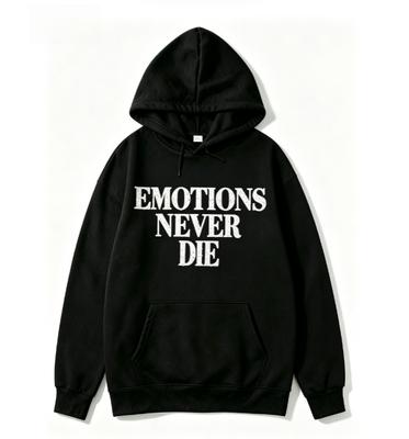 2026 New Hoodie with Front Print Large-scale Serif Stacked Text Pattern Suitable for Both Men and Women