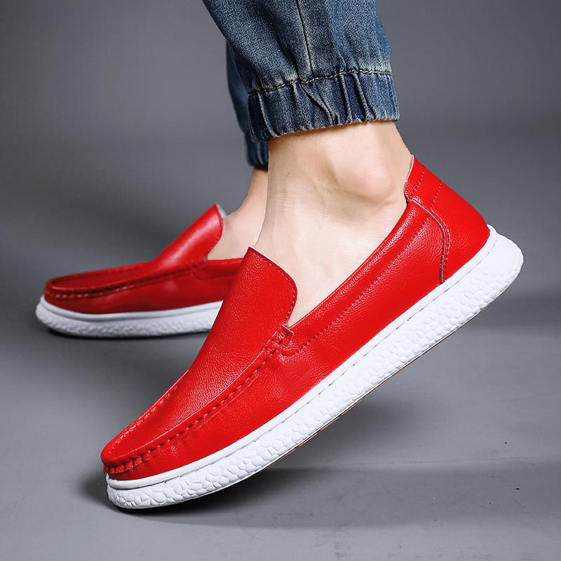Men's Leather Loafers Slip On Driving Shoes Moccasins