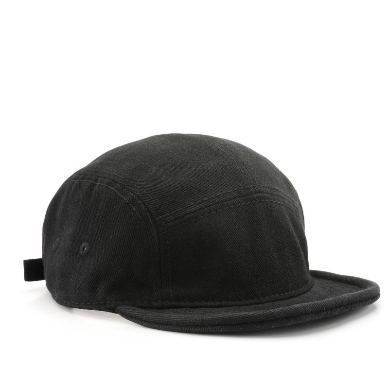 Unisex gewaschene Baumwolle 5-Panel-Kappe Vintage flacher Schirm Streetwear Camp Cap