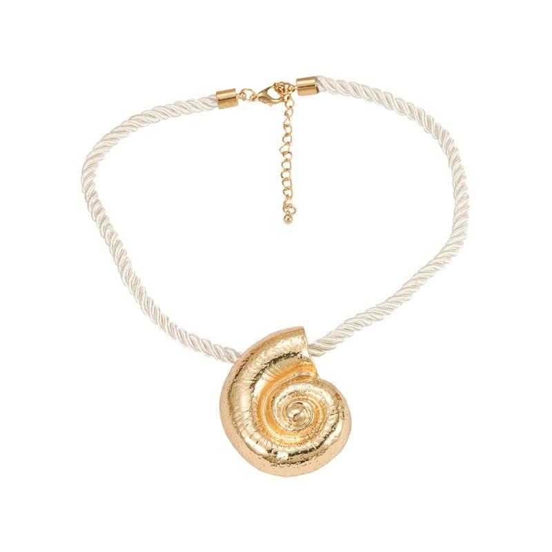 Vintage Sea Shell Pendant Necklace Women Alloy Chain Statement Jewelry Geometric Boho Chic Gold Tone Gold