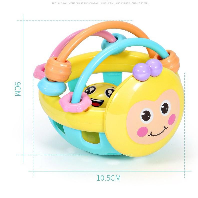 Bee Soft Teether & Hand Rattle Toy for Babies 0-1 Year | Early Education Puzzle & Hand Grip Ball