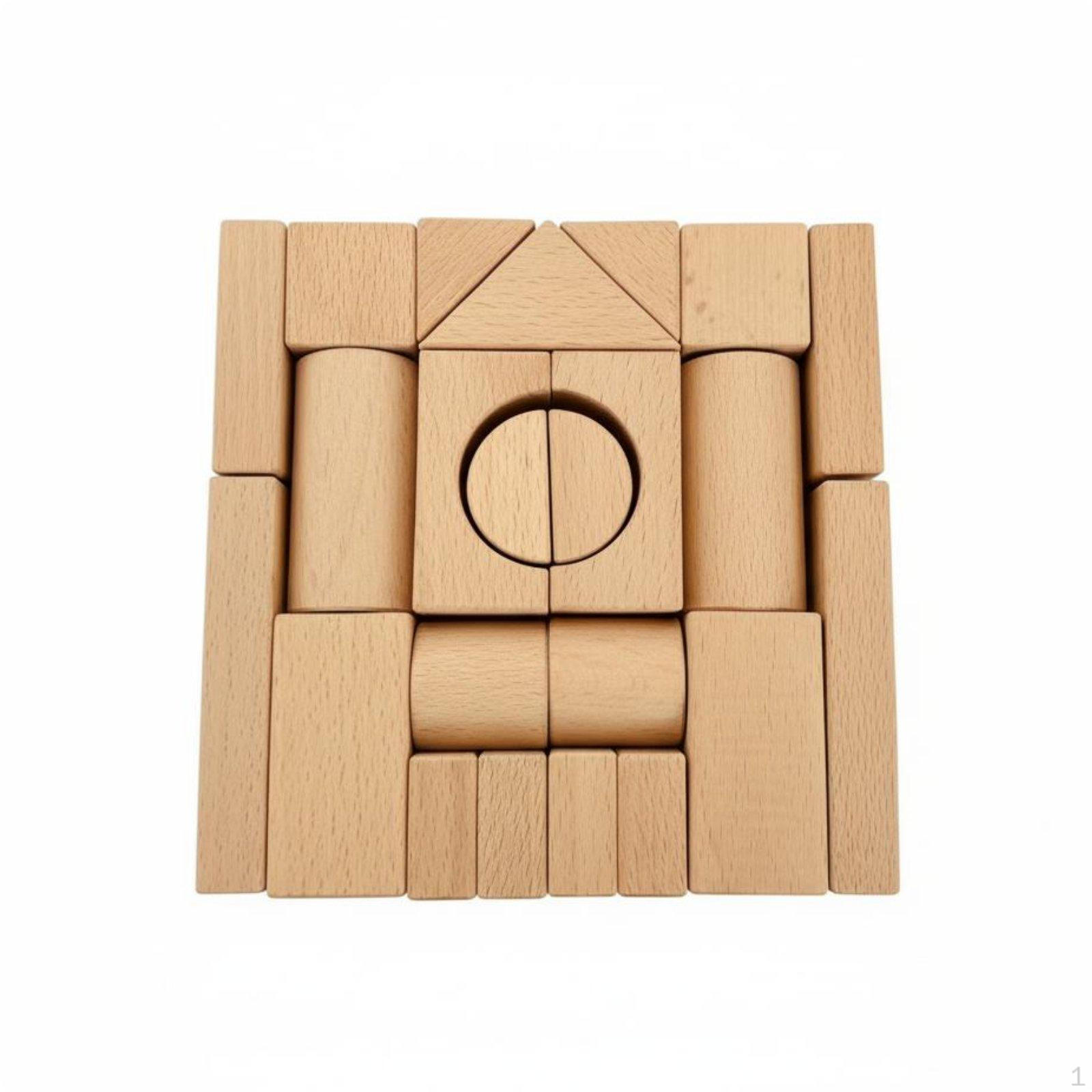 Large Beech Wood Blocks Develops Fine Motor Skills Wooden Building Paint Block Set for