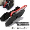 Quick Ratchet Brake Piston Wrench Extender 360° Rotating Caliper Tool with 4 Hooks Universal Auto Repair Tool