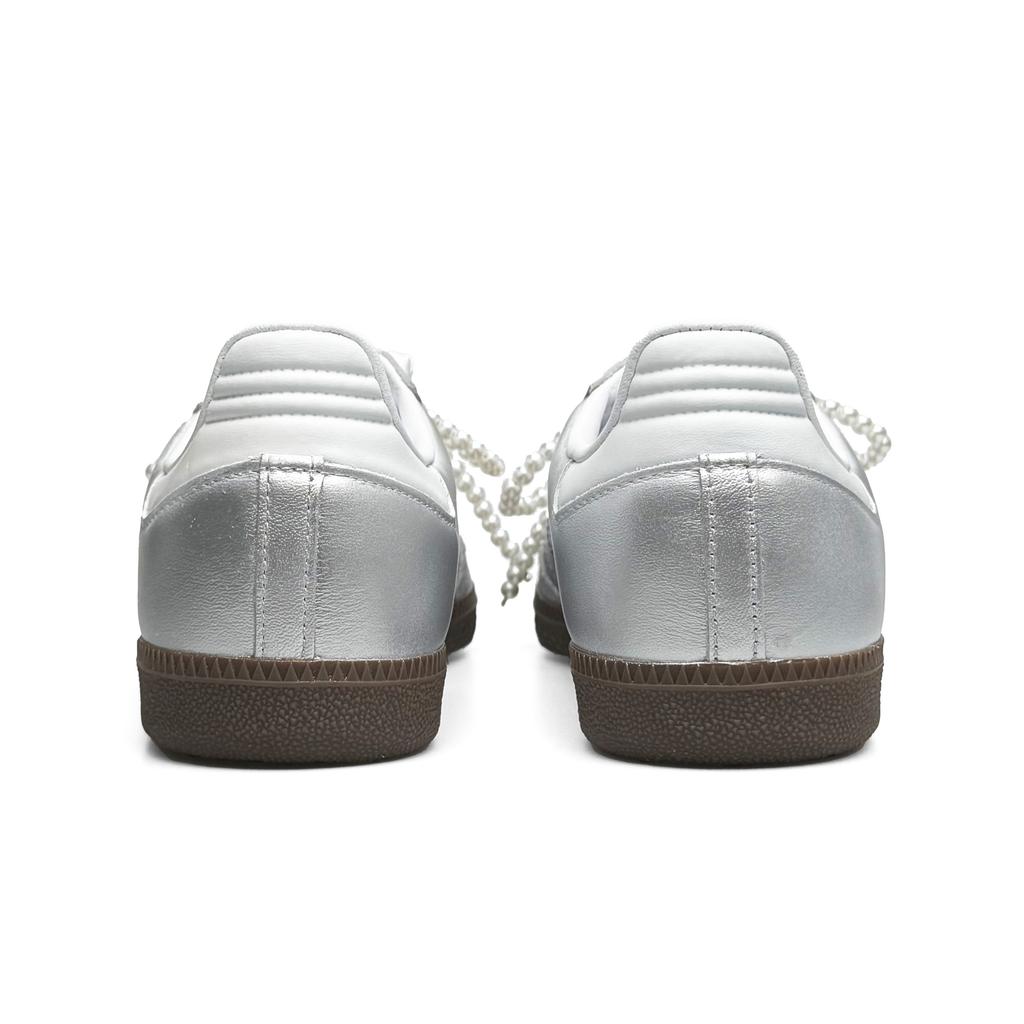 Adidas Originals SAMBA OG Moonlight Ballet Large Pearl Lightweight Breathable Low top Skateboard Shoes Unisex Silver B75806(Team920-)