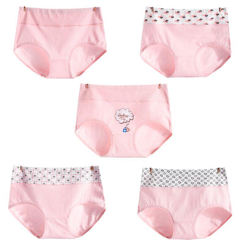 5Pcs/set Panties Cotton High Waist Sexy Women Briefs Soft Slimming Girls Underwear Seamless Ladies Underpants