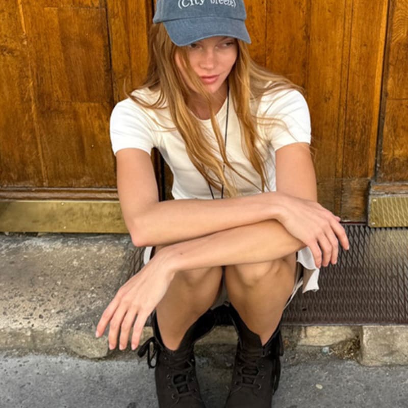 

CITYBREEZE Pigment Mute Logo Embroidered Ball Cap_2COLORS BLUE