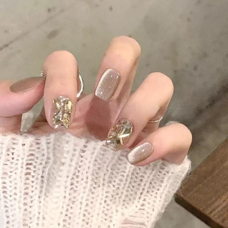 New Ice Flower Nail Art Wear Ins Style Pure All-match Ice Crystal Flower Blush Gradient Cat's Eye Temperament Handmade Nail Art Tool