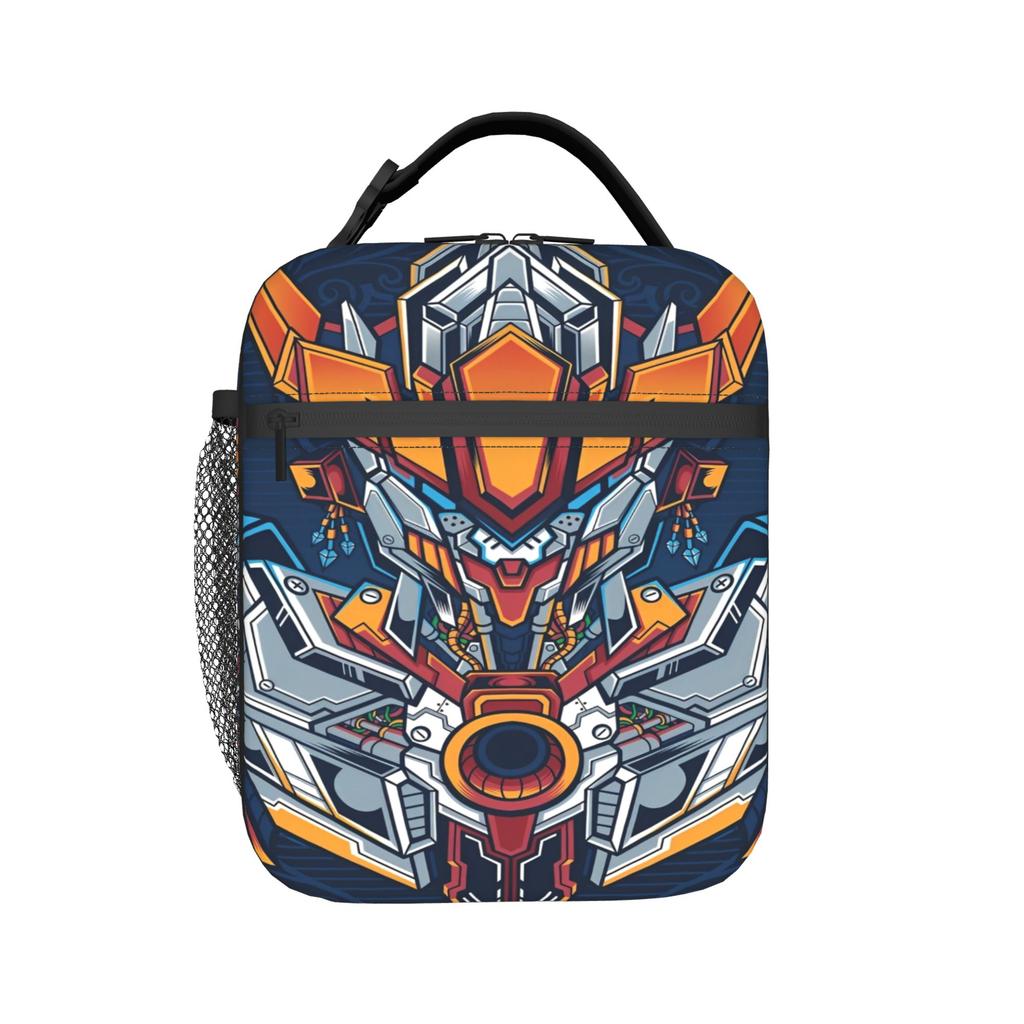 Gundam Lunch Bag For Girls Graphic Design Lunch Box Fun Office Cooler Bag Portable Oxford Thermal Lunch Bags