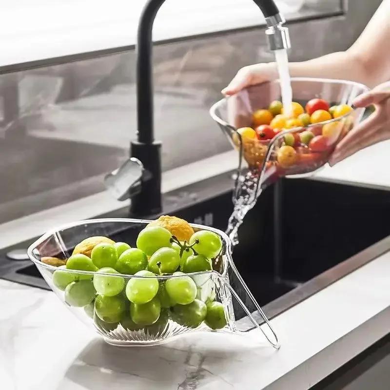 2025 New Multifunctional Drain Basket Sink Vegetable Basin Kitchen Sink Strainer Basket Washing Fruit Strainer Home Organizer Dr