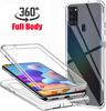 Case For Samsung A21S 360 Full Double Silicone Phone Cases For Samsung Galaxy A21S A 21 S 21S Transparent Clear Body Front Back Cover Coque