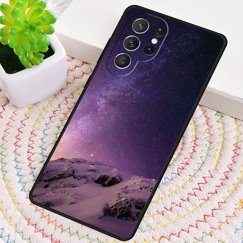 Marble Mountain Moon Silicone Phone Case For Samsung Galaxy note 10 pro S26 S25 S24 S23 S22 S21 Plus S25Ultra Capa Cover