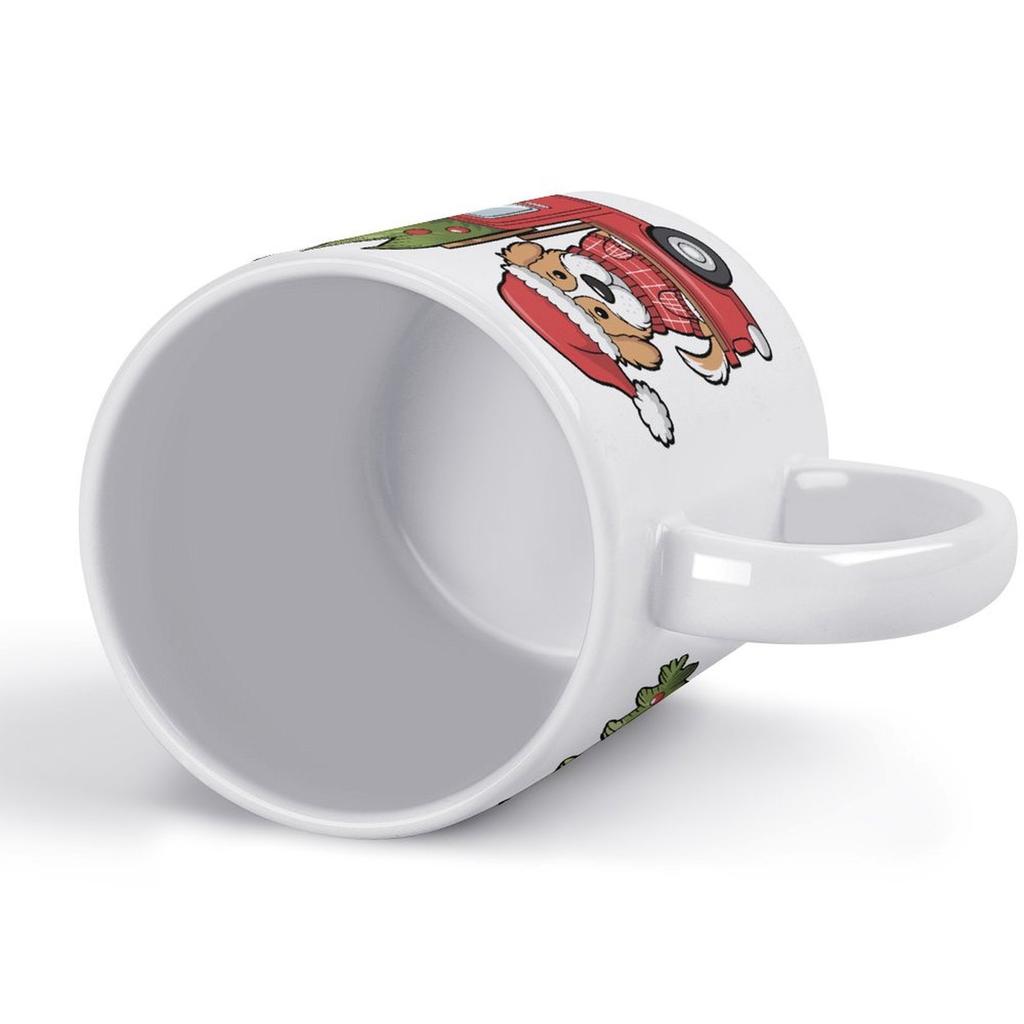 11oz Weiße Keramiktasse mit glänzendem Korpus und beidseitig bedrucktem Design, Perfekt für Kaffeeliebhaber und täglichen heißen Tee