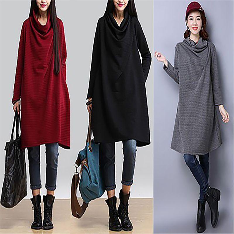 Premium Quality Women's Fashion Casual Elegant Solid Color Long-sleeved Dress Ideal For Every Occasion
