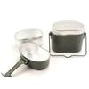 Emergency Multi-Purpose Green Aluminum Lunch Box Set - 3-Piece Portable Camping Cookware