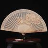 Classical Sandalwood Folding Fan: Ancient Chinese Style, Hollowed, Portable Wooden Women's Fan