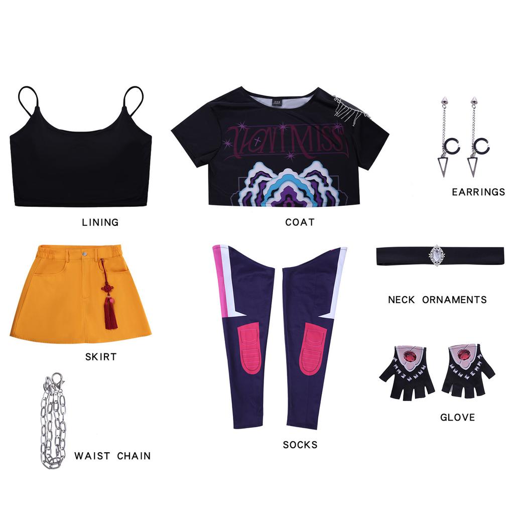 Fantazie KPop Rumi Zoey Cosplay Dívky Scénické Oblečení Lovec Démonů Kostým Kostým 6 Až 14 Let Halloween Karnevalová Párty Oblečení