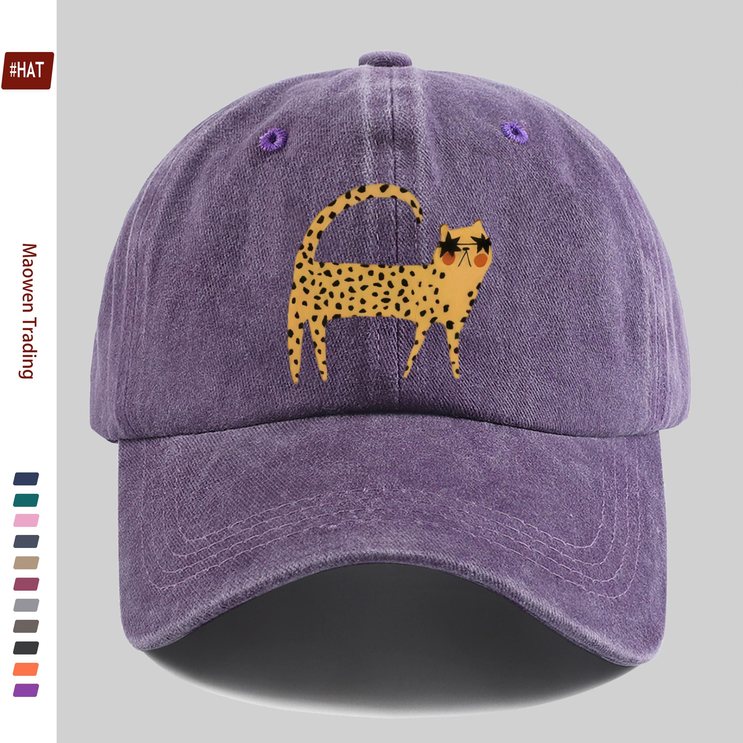 pc Leopard Print Cute Animal Pattern Baseball Cap Fashionable Design Sun Hat Comfortable Lightweight Trucker Hat Adjustable 1pc