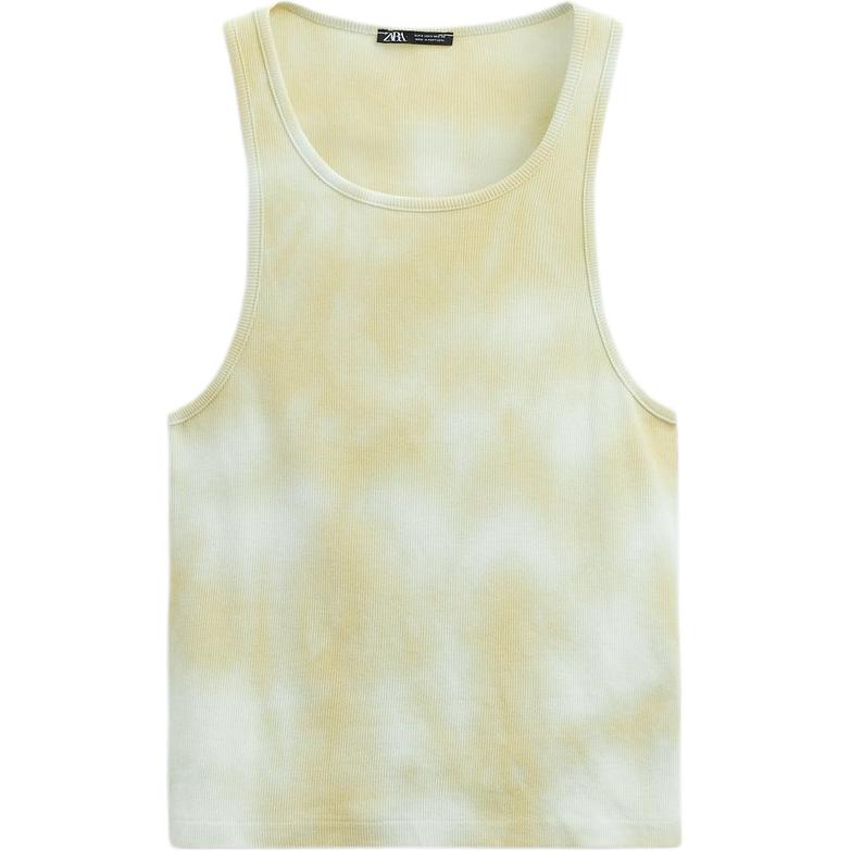 

ZARA American Tie-Dye Casual Sleeveless T-Shirt Men tops Khaki 0722431-505 M