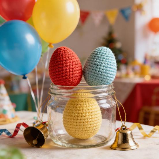 Dekorative påskeegg Håndvevde Pastell Strikkede Påskeegg 2,36 Tommer Gjenbrukbare Vårdekorasjoner for DIY Kurver Pynt Borddekorasjon