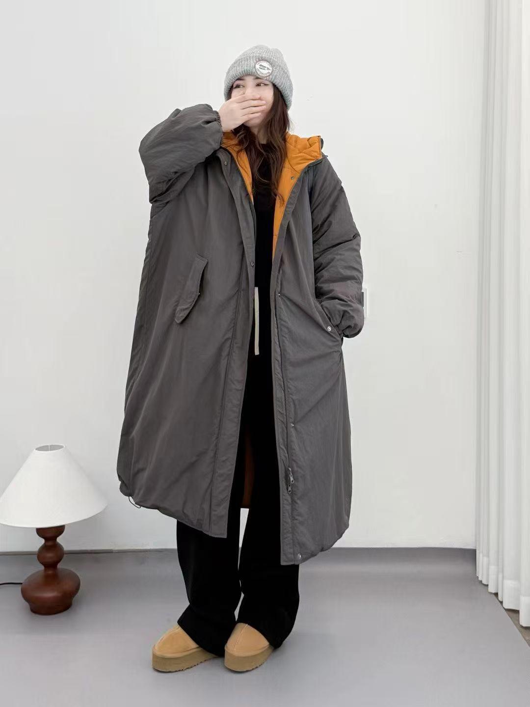 Korean Style Double-Sided Hooded Long Cotton