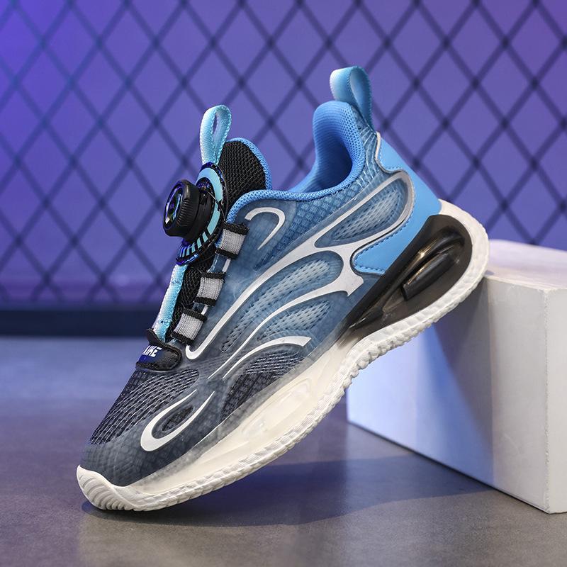 Youth Basketball Shoes: 2026 Rotating Buckle, Lightweight, Non-slip Running Sneakers for Boys